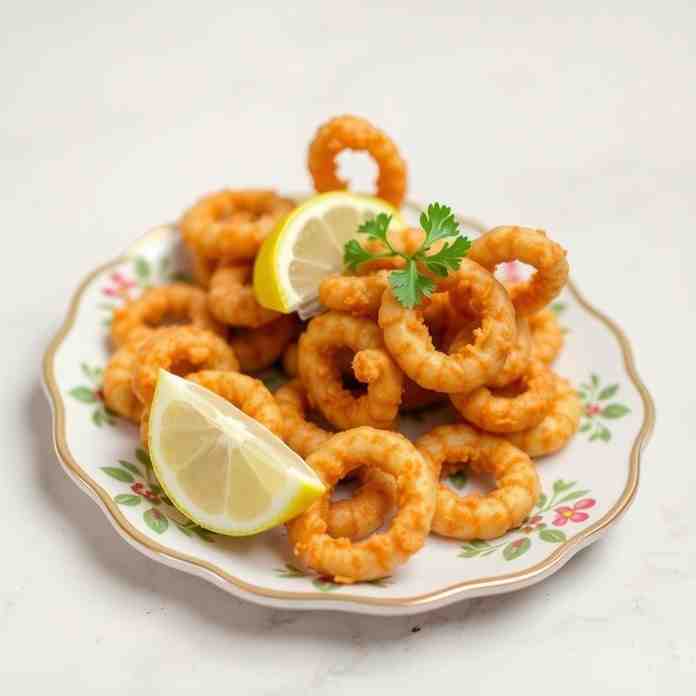 Crispy Fried Calamari - Greek Kalamarakia Tiganita